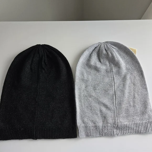 Michael Kors, Beanie Hats, Black and Silver, New With Tags - Picture 6 of 11